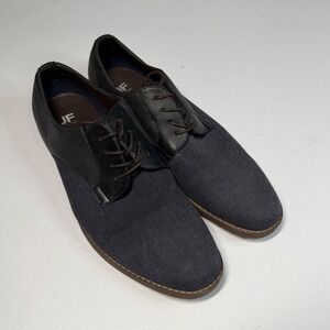 J.Ferrar Derby Shoes 12 Black Navy Mixed Media Lace Up